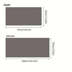 2pcs Thick Cotton Towel Set - Absorbent Bath & Hand Towel - Bathroom Shower Gift