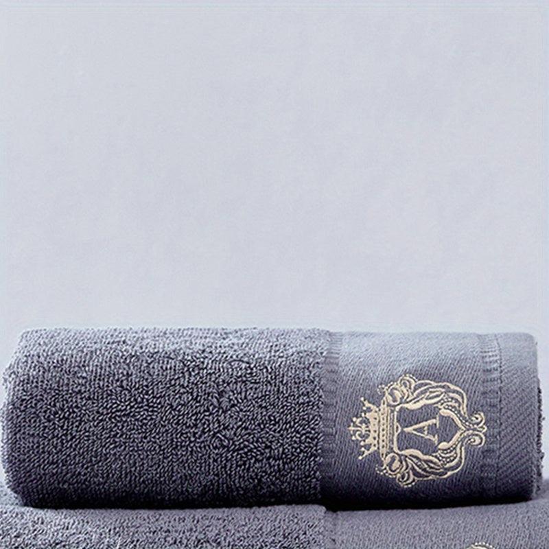 Soft Cotton Hand Towel with Embroidered Lettering 13x29 inches