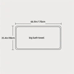 Moon Rabbit Embroidered Large Bath Towel - Soft & Absorbent Oversized