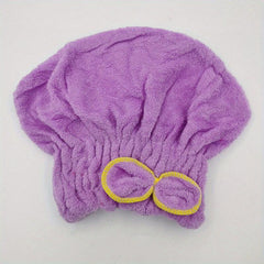 Soft Hair Drying Cap Bowknot Hair Towel Absorbent Quick drying Shower Cap