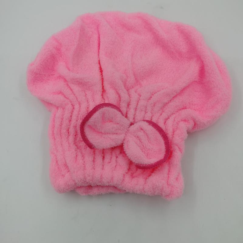 Soft Hair Drying Cap Bowknot Hair Towel Absorbent Quick drying Shower Cap