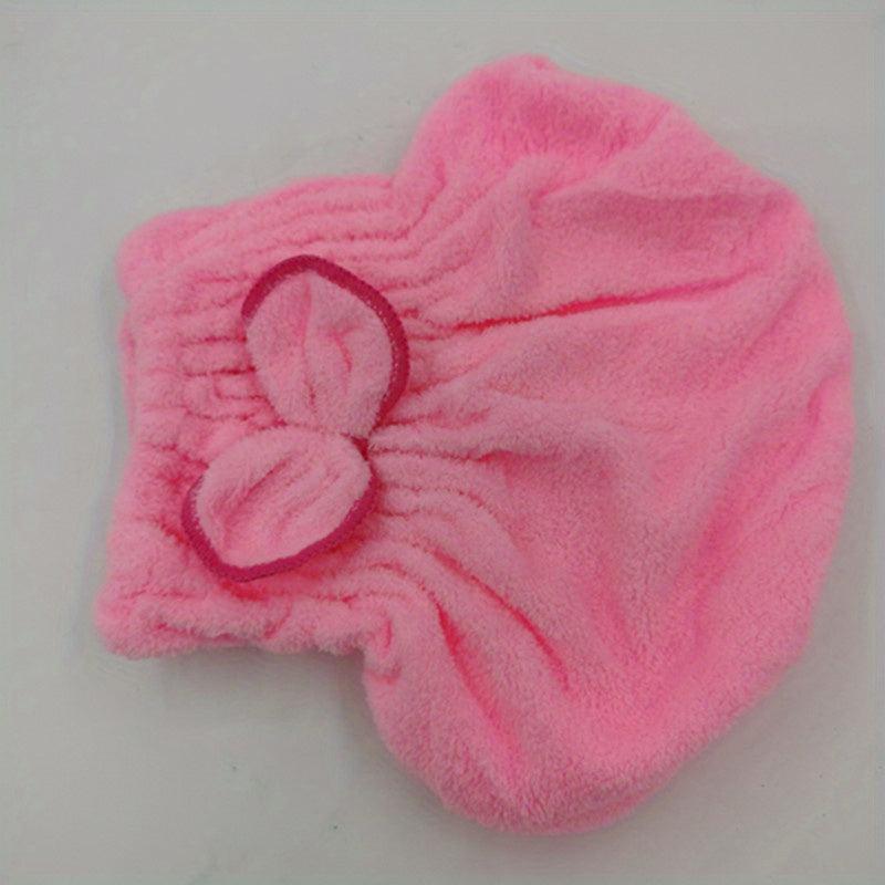 Soft Hair Drying Cap Bowknot Hair Towel Absorbent Quick drying Shower Cap