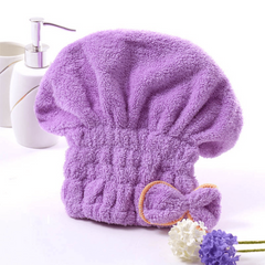 Soft Hair Drying Cap Bowknot Hair Towel Absorbent Quick drying Shower Cap