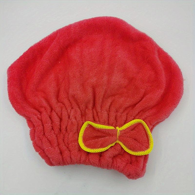 Soft Hair Drying Cap Bowknot Hair Towel Absorbent Quick drying Shower Cap