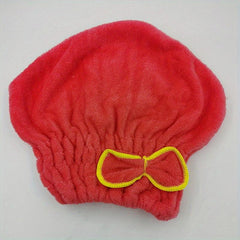 Soft Hair Drying Cap Bowknot Hair Towel Absorbent Quick drying Shower Cap