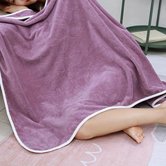 Coral Plush Bathing Skirt Soft Water Absorbent Bathrobe Wearable Bath Towel