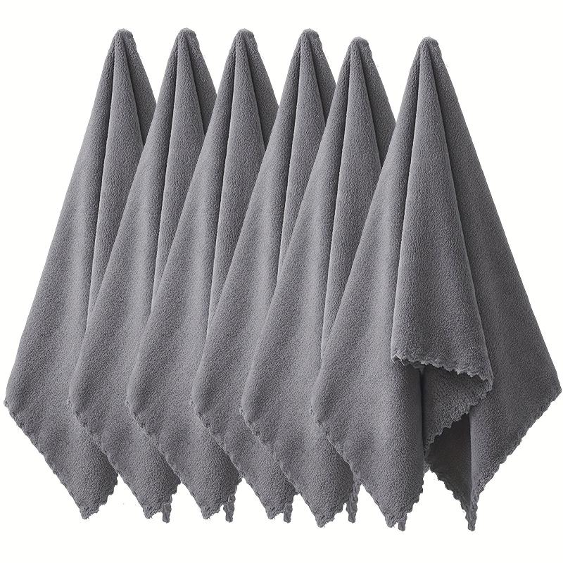 6pcs Plain Hand Towels Set Quick Drying Microfiber Coral Velvet Face Towel