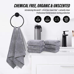 6pcs Plain Hand Towels Set Quick Drying Microfiber Coral Velvet Face Towel