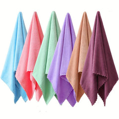 6pcs Plain Hand Towels Set Quick Drying Microfiber Coral Velvet Face Towel