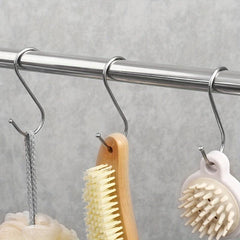 10pcs S-shaped Steel Shower Curtain Hook Bathroom Closet Accessories
