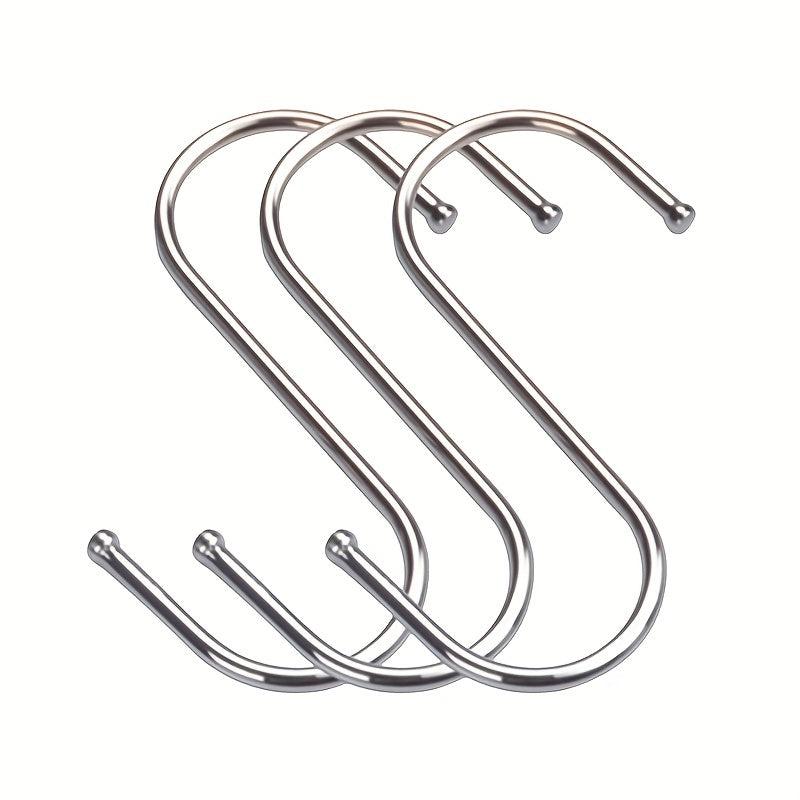 10pcs S-shaped Steel Shower Curtain Hook Bathroom Closet Accessories