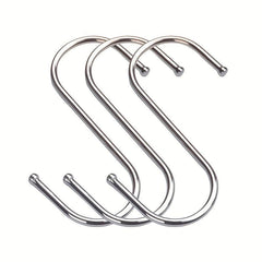 10pcs S-shaped Steel Shower Curtain Hook Bathroom Closet Accessories