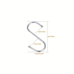 10pcs S-shaped Steel Shower Curtain Hook Bathroom Closet Accessories