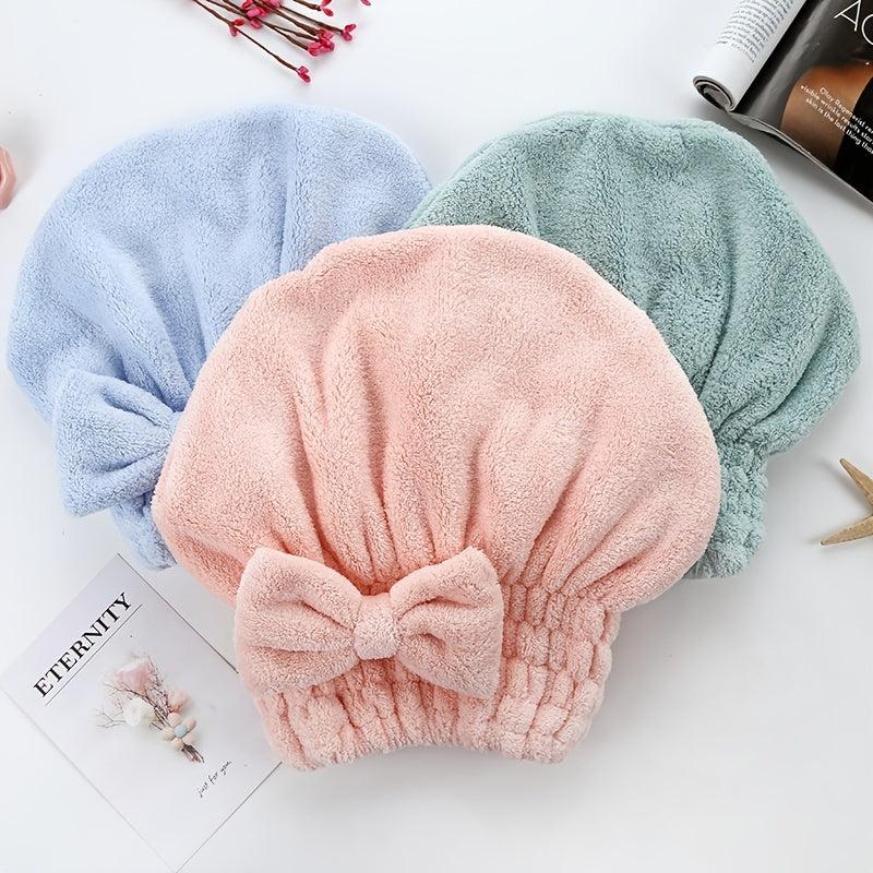 Quick Drying Hair Cap Towel Absorbent Coral Velvet Bath Accessory