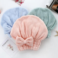 Quick Drying Hair Cap Towel Absorbent Coral Velvet Bath Accessory
