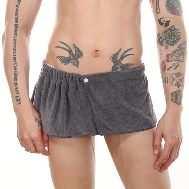 Men Soft Microfiber Wrap Towel Swimming Short Pants Beach Towel 30x140cm
