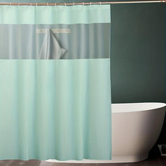 Blocking Shower Curtain With 12 Hooks Bathroom Decor