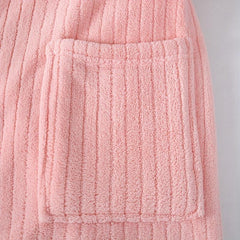 Unisex Coral Fleece Hooded Bathrobe Soft Pajamas Loungewear