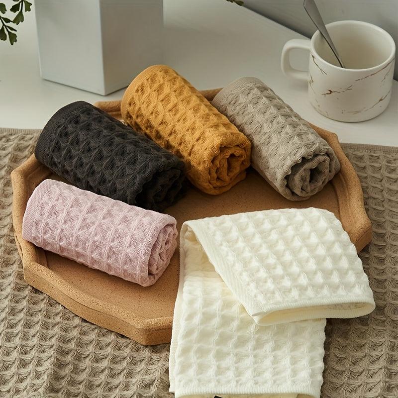 Honeycomb Grid Face Towel Soft Absorbent Quick Drying Bathroom Kitchen Travel