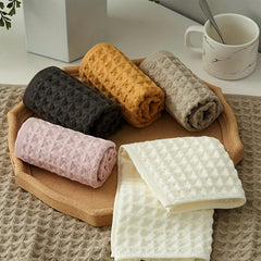 Honeycomb Grid Face Towel Soft Absorbent Quick Drying Bathroom Kitchen Travel