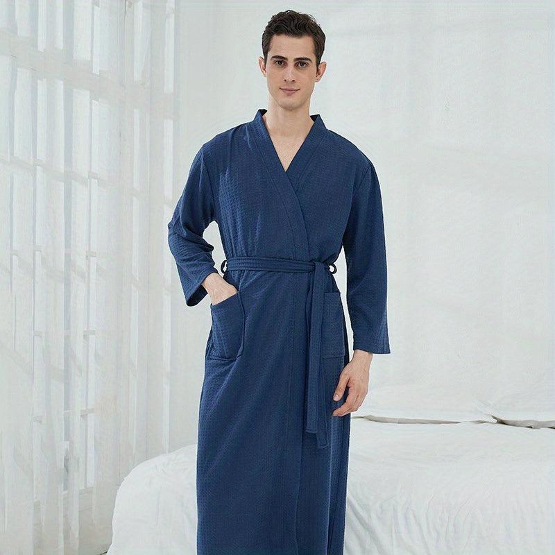 Soft Absorbent Waffle Bathrobe for Couples - Home Hotel Spa Sauna Pajamas