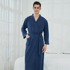 Soft Absorbent Waffle Bathrobe for Couples - Home Hotel Spa Sauna Pajamas