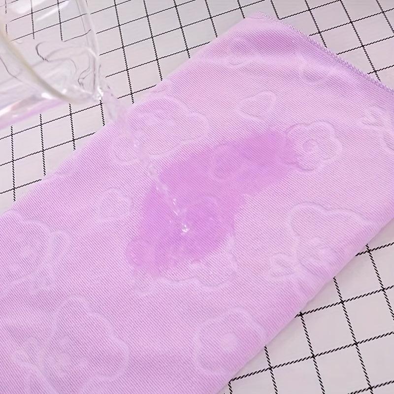2pcs Soft and Absorbent Microfiber Beach Towel with Cute Bear and Flower