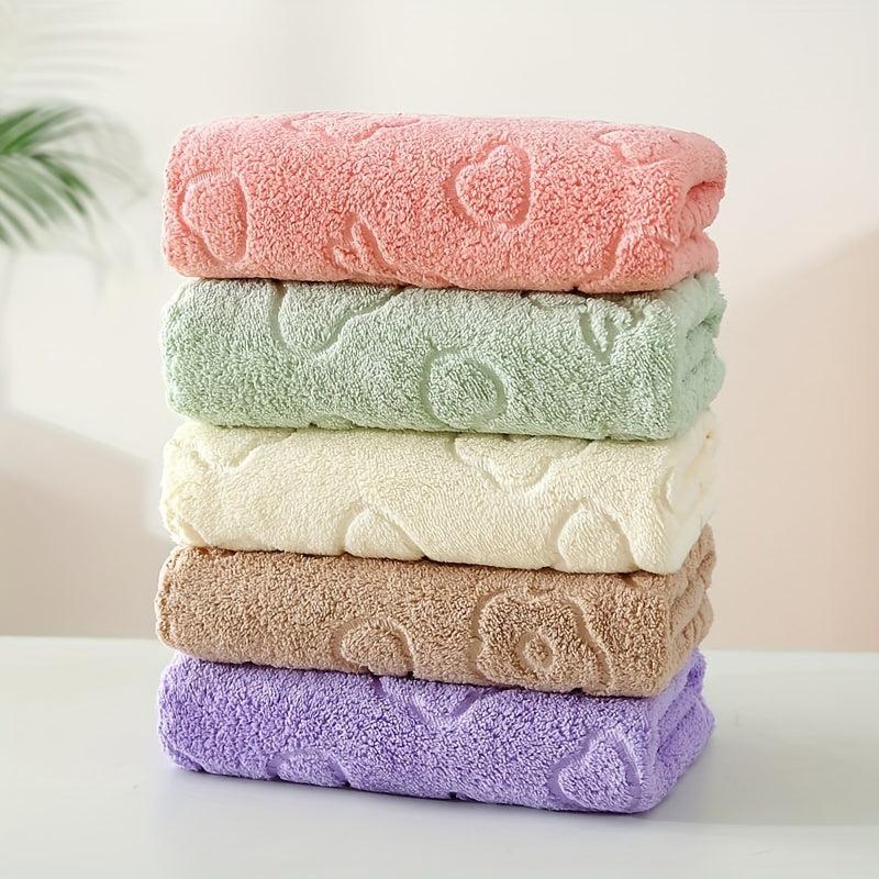 Coral Velvet Hand Towel with Cartoon Face - Quick Dry and Soft