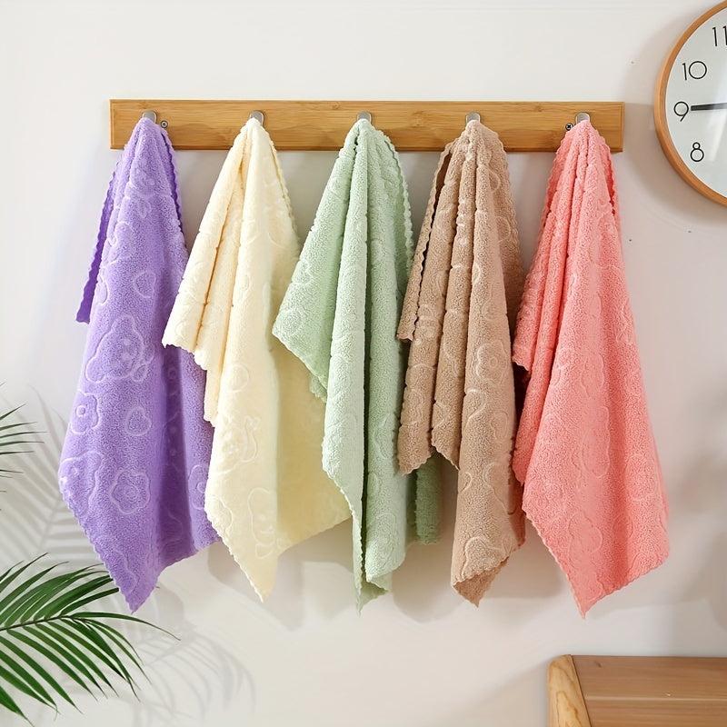 Coral Velvet Hand Towel with Cartoon Face - Quick Dry and Soft