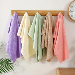 Coral Velvet Hand Towel with Cartoon Face - Quick Dry and Soft