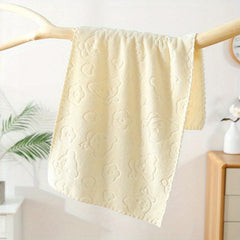 Coral Velvet Hand Towel with Cartoon Face - Quick Dry and Soft