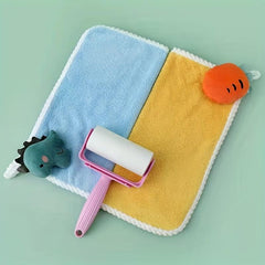 1pc Cartoon Decor Hand Towel Coral Velvet Bathroom Wipe Hand Hanging Towel