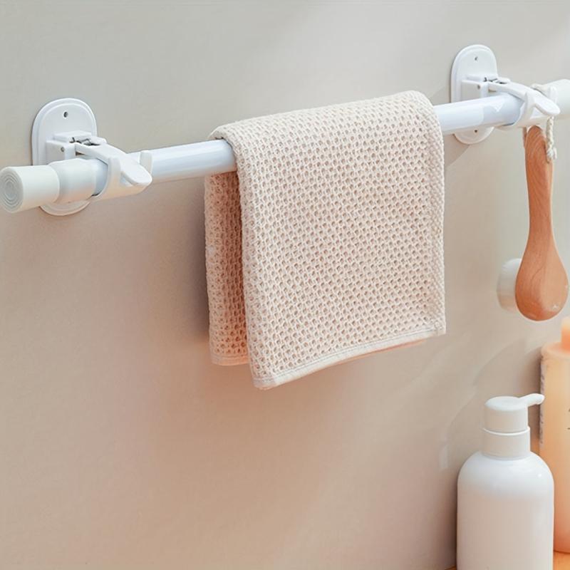 2pcs Adhesive Shower Curtain Rod Holder Bathroom Accessories