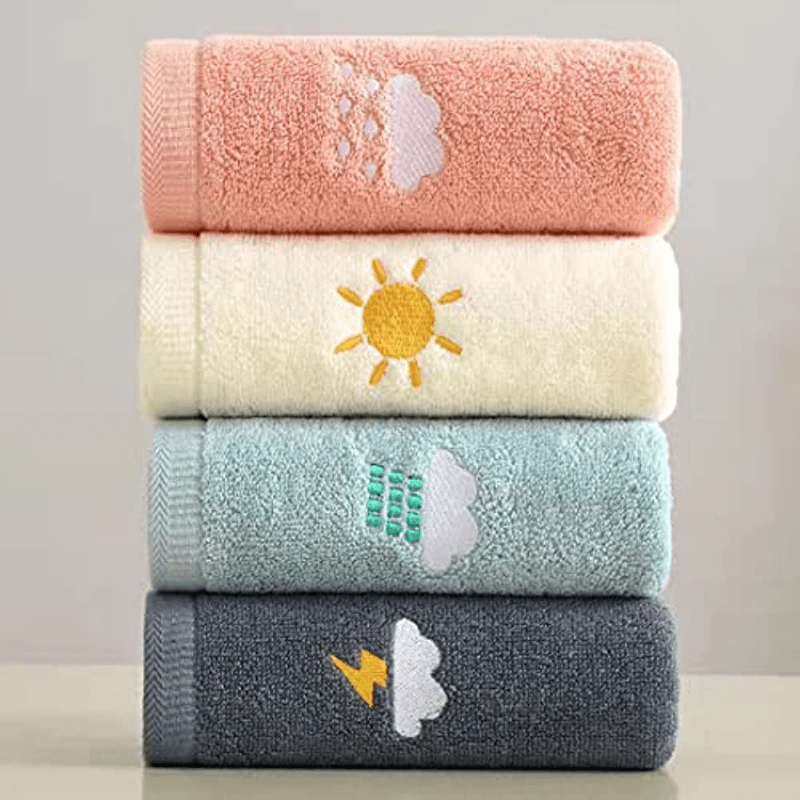 Cloud Embroidered Hand Towel Soft Absorbent Face Towel