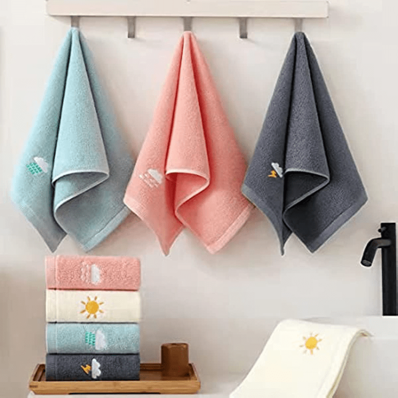 Cloud Embroidered Hand Towel Soft Absorbent Face Towel