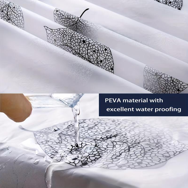 Waterproof Leaf Pattern Shower Curtain 70.87x70.87in
