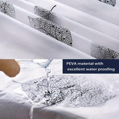 Waterproof Leaf Pattern Shower Curtain 70.87x70.87in