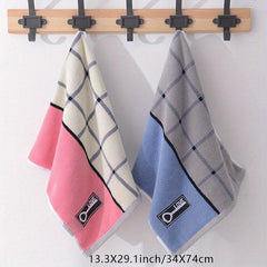 2pcs Cotton Hand Towel Thickened Absorbent Face Wash Towel 13.4x30in