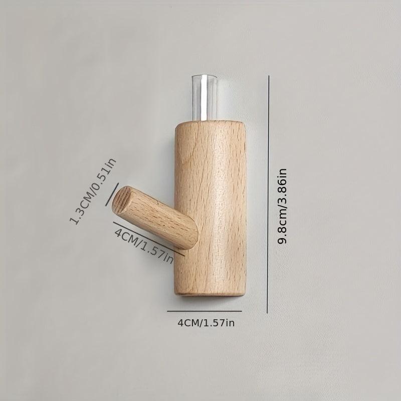 Wooden Non-perforated Hook Strong Load-bearing Hanger Decorative Hook