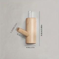Wooden Non-perforated Hook Strong Load-bearing Hanger Decorative Hook