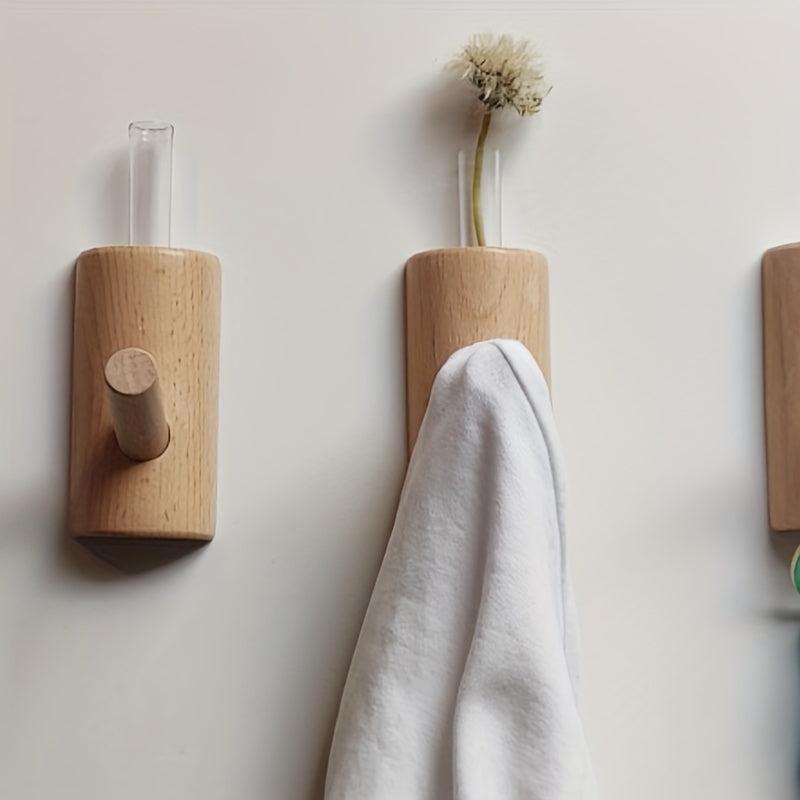 Wooden Non-perforated Hook Strong Load-bearing Hanger Decorative Hook