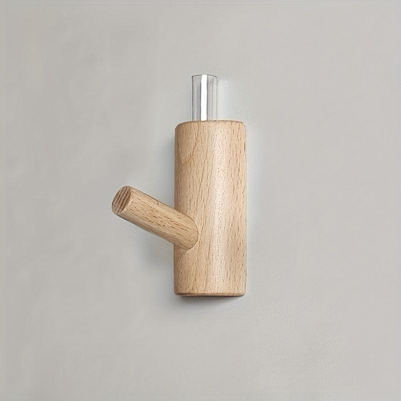 Wooden Non-perforated Hook Strong Load-bearing Hanger Decorative Hook