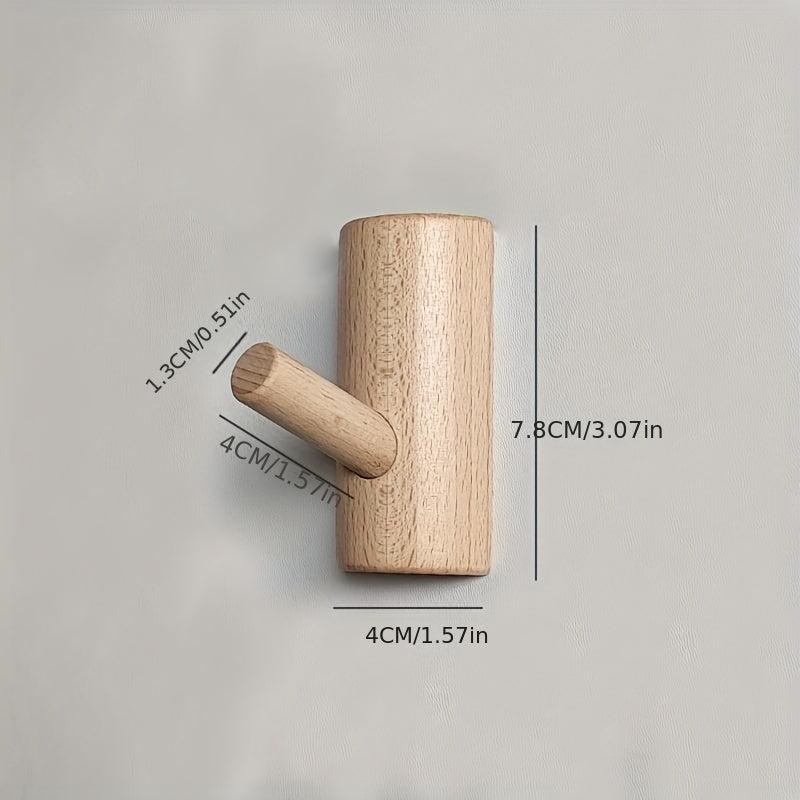Wooden Non-perforated Hook Strong Load-bearing Hanger Decorative Hook