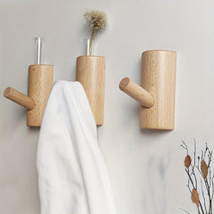 Wooden Non-perforated Hook Strong Load-bearing Hanger Decorative Hook