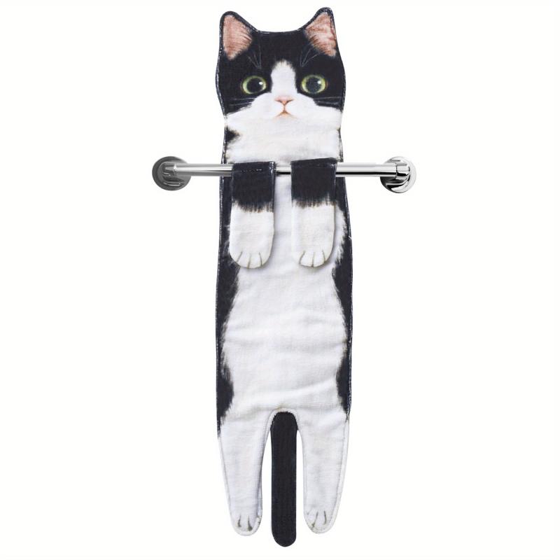 Christmas Cat Hand Towels - Absorbent Soft Decorative Washcloths