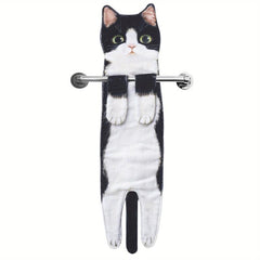 Christmas Cat Hand Towels - Absorbent Soft Decorative Washcloths