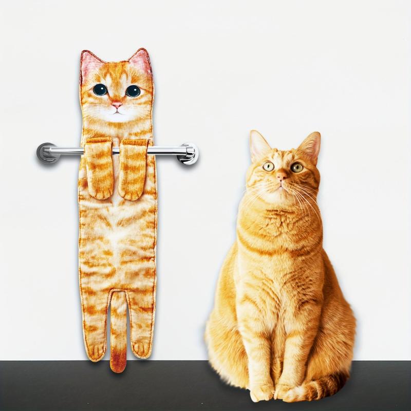 Christmas Cat Hand Towels - Absorbent Soft Decorative Washcloths