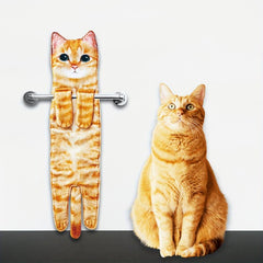 Christmas Cat Hand Towels - Absorbent Soft Decorative Washcloths
