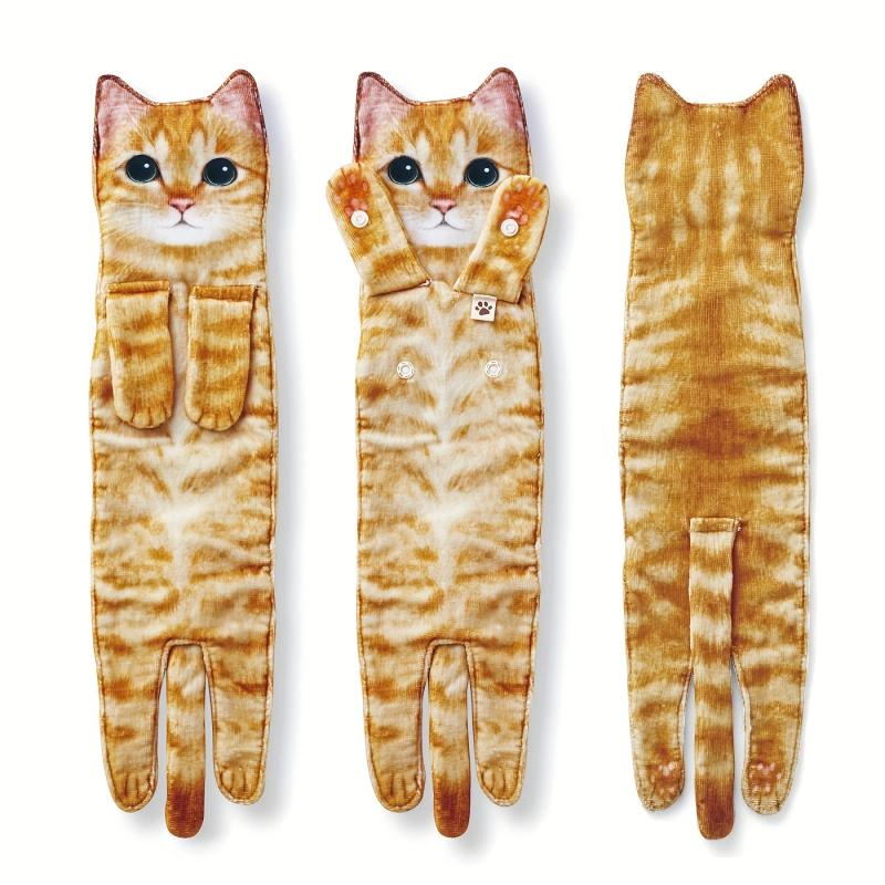 Christmas Cat Hand Towels - Absorbent Soft Decorative Washcloths