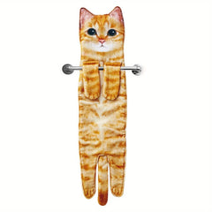 Christmas Cat Hand Towels - Absorbent Soft Decorative Washcloths